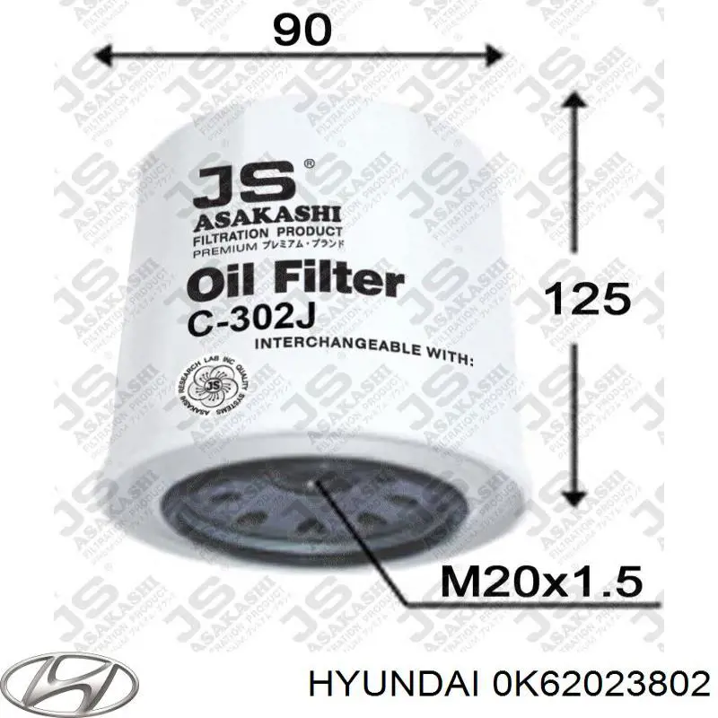 Filtro de aceite Hyundai/Kia 0K62023802 precio, desde 11,39 EUR