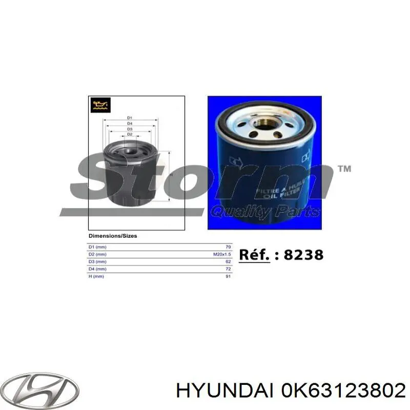 Filtro de aceite Hyundai/Kia 0K63123802 precio, desde 4,75 EUR