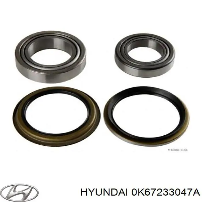 0K67233047A Hyundai/Kia cojinete externo del cubo de la rueda delantera