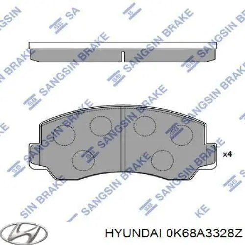 0K68A3328Z Hyundai/Kia zapatas de frenos de tambor delanteras