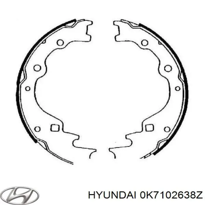 0K7102638Z Hyundai/Kia Zapatas de freno de tambor traseras