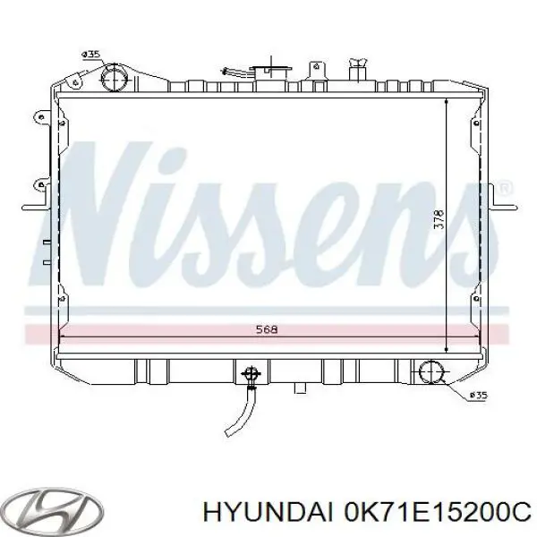 0K71E-15-200C Hyundai/Kia radiador refrigeración del motor