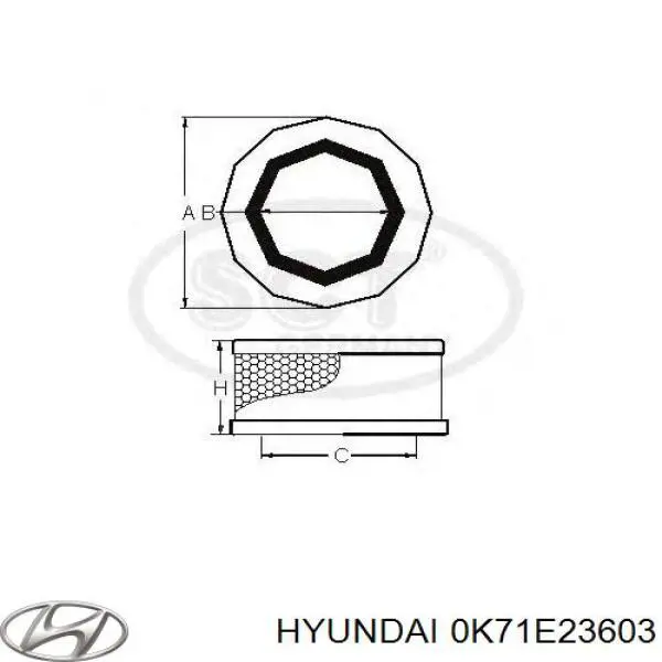 Filtro de aire 0K71E23603 Hyundai/Kia