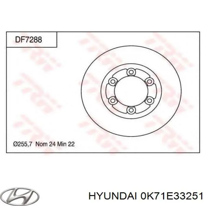 Comprar 0K71E33251 Hyundai/Kia Freno de disco delantero
