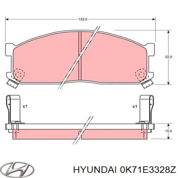 0K71E3328Z Hyundai/Kia pastillas de freno delanteras