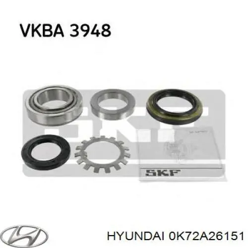 0K72A26151 Hyundai/Kia cojinete de rueda trasero