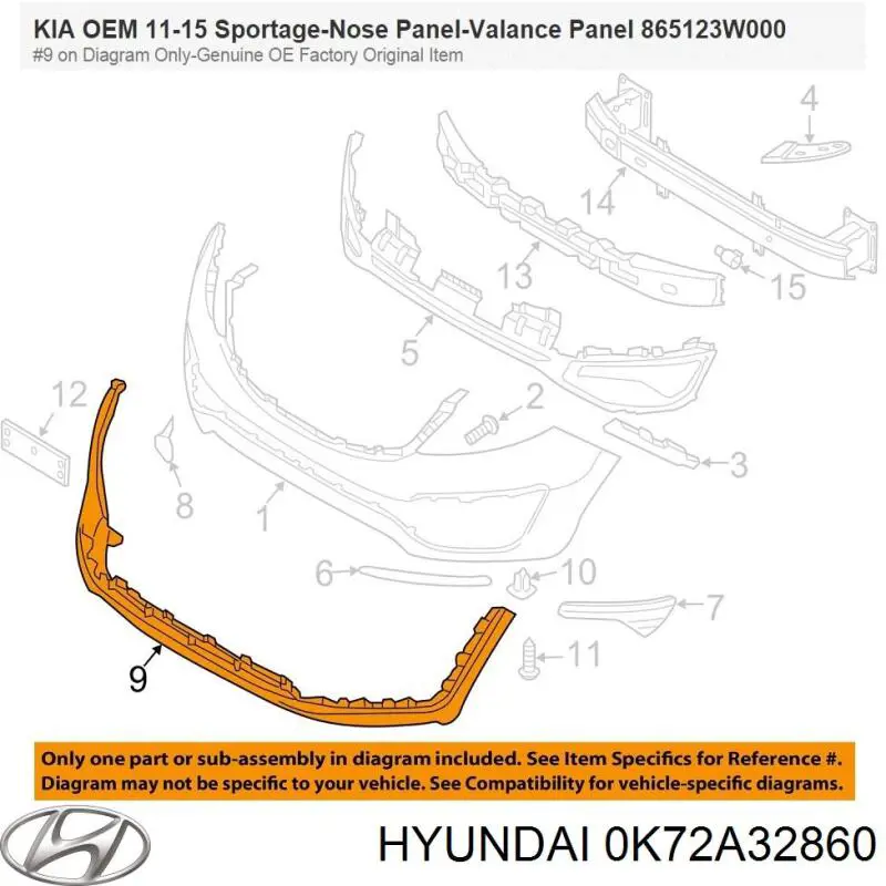Cruceta inferior de la columna de dirección 0K72A32860 Hyundai/Kia