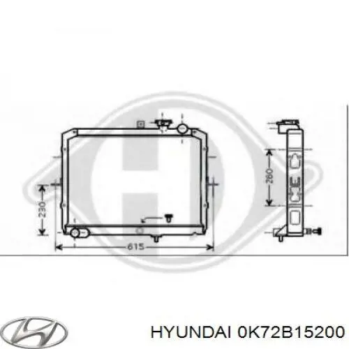 0K72B15200 Hyundai/Kia radiador refrigeración del motor