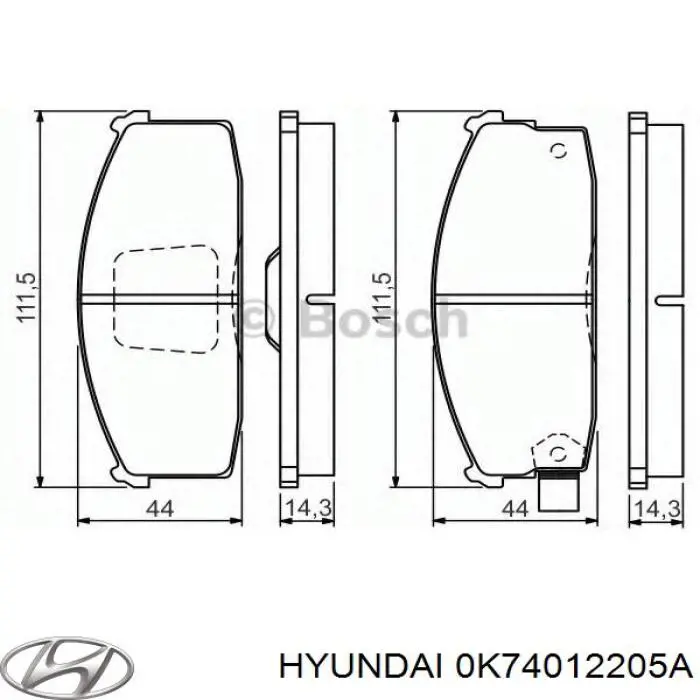 0K74012205A Hyundai/Kia correa distribucion