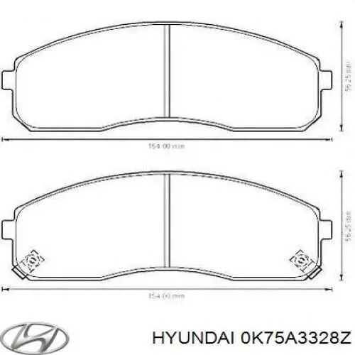 Pastillas de freno delanteras Hyundai/Kia 0K75A3328Z