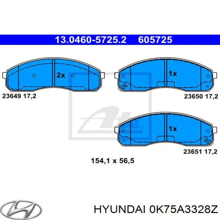 0K75A3328Z Hyundai/Kia Pastillas delanteras
