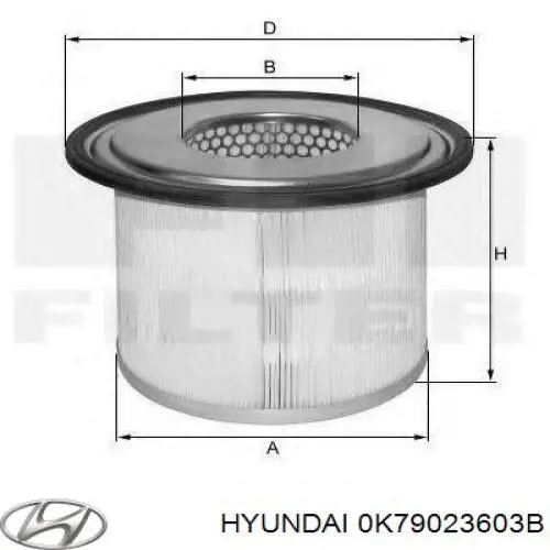 0K79023603B Hyundai/Kia filtro de aire