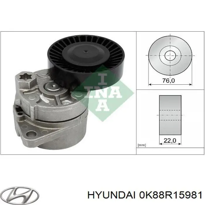 0K88R15981 Hyundai/Kia tensor de correa poli v