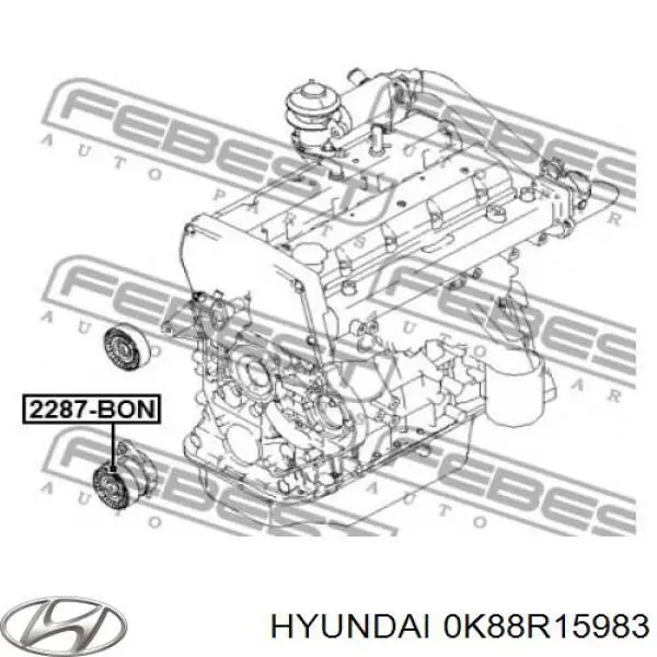 Rodillo guia Hyundai/Kia 0K88R15983