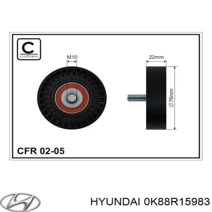 0K88R15983 Hyundai/Kia polea inversión / guía, correa poli v