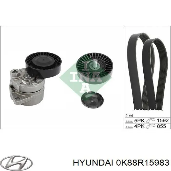 Polea inversión/guía, correa auxiliar servicios Hyundai/Kia 0K88R15983 precio, desde 16,50 EUR