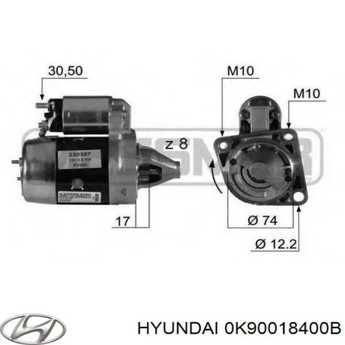Burro de arranque  Hyundai/Kia 0K90018400B precio, desde 60,98 EUR