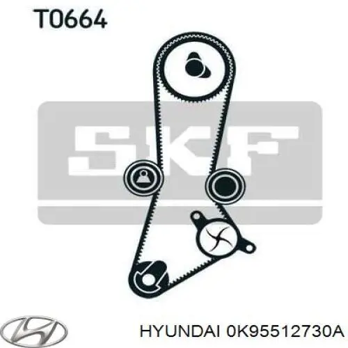 0K95512730A Hyundai/Kia Polea tensora intermedio de correa dentada