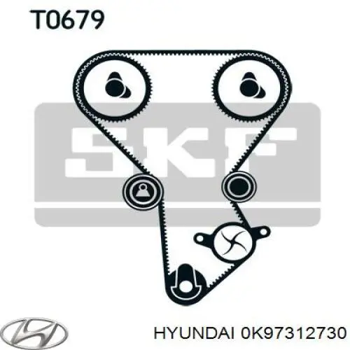 Polea correa distribución 0K97312730 Hyundai/Kia