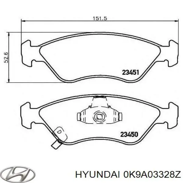 0K9A03328Z Hyundai/Kia pastillas de freno delanteras