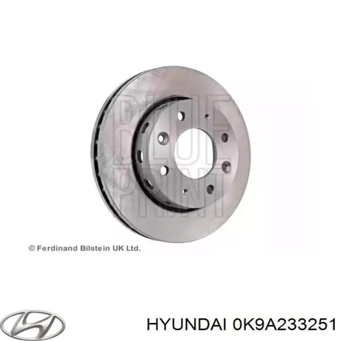 0K9A233251 Hyundai/Kia freno de disco delantero