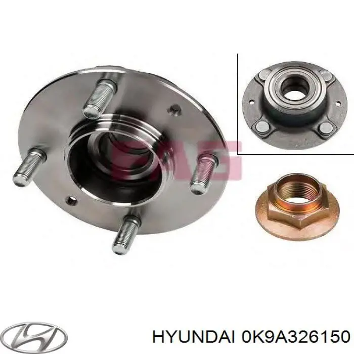 0K9A326150 Hyundai/Kia cubo de rueda trasero