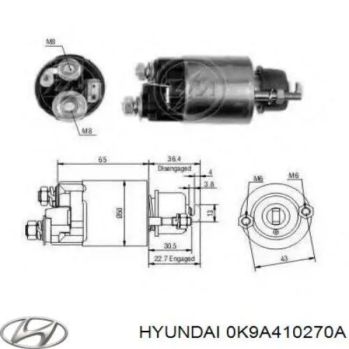 0K9A410270A Hyundai/Kia juego de juntas de motor, completo, superior