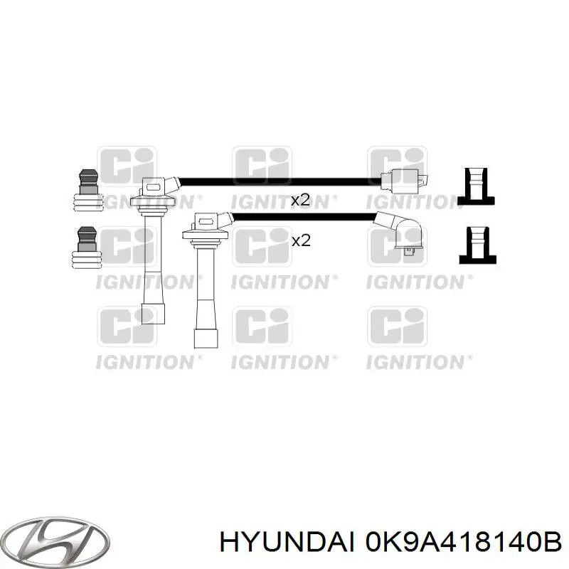 Cables de bujías 0K9A418140B Hyundai/Kia