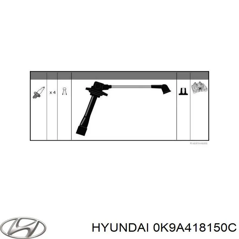 Cables de bujías 0K9A418150C Hyundai/Kia