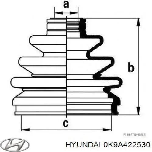 0K9A422530 Hyundai/Kia fuelle, árbol de transmisión delantero exterior
