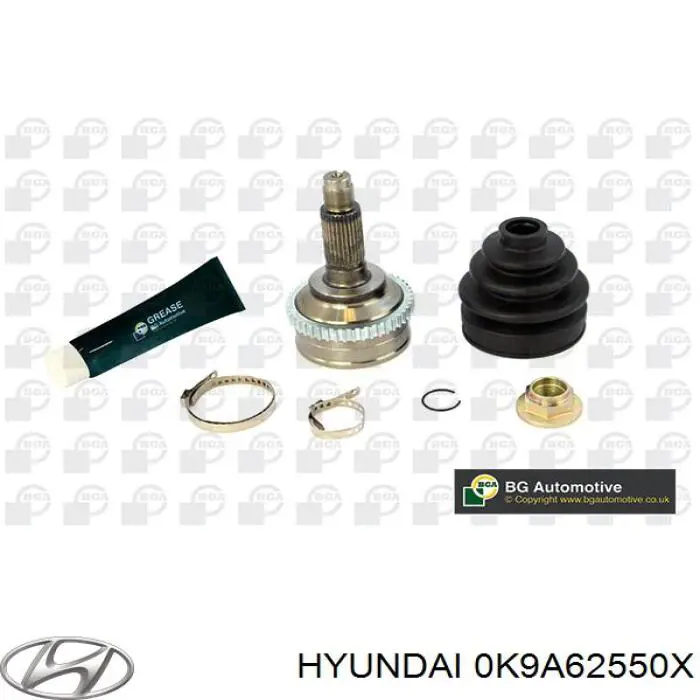 0K9A62550X Hyundai/Kia árbol de transmisión delantero derecho