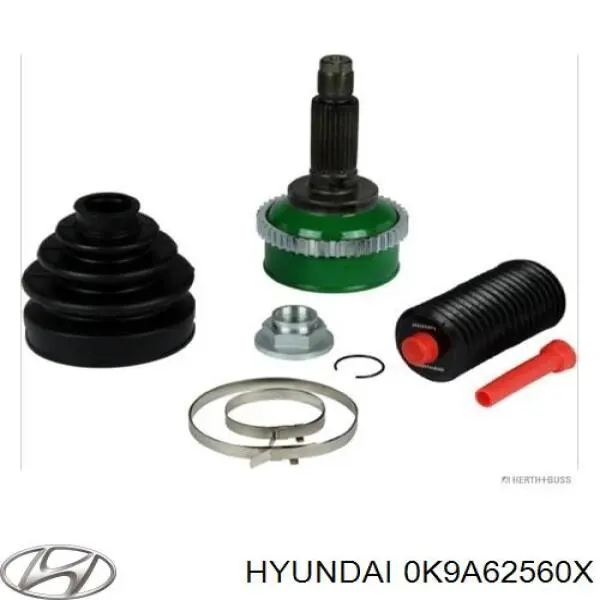 0K9A62560X Hyundai/Kia árbol de transmisión delantero izquierdo