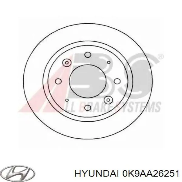 0K9AA26251 Hyundai/Kia disco de freno trasero