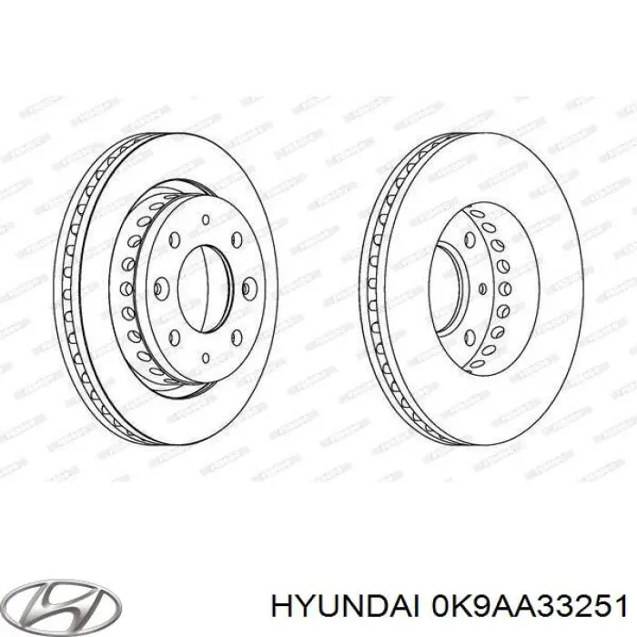 Disco de freno delantero Hyundai/Kia 0K9AA33251