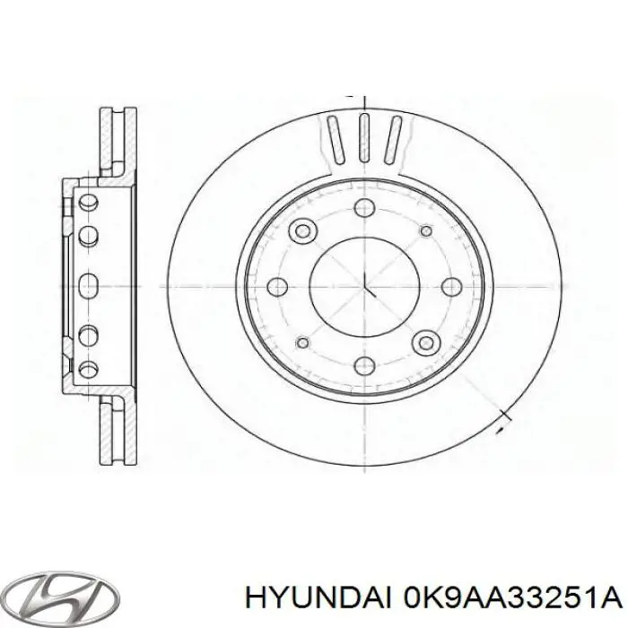 0K9AA33251A Hyundai/Kia freno de disco delantero