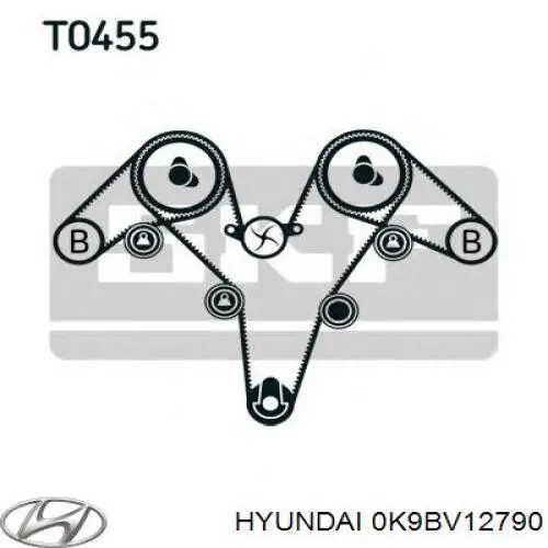 0K9BV12790 Hyundai/Kia tensor de la polea de la correa dentada, eje de balanceo