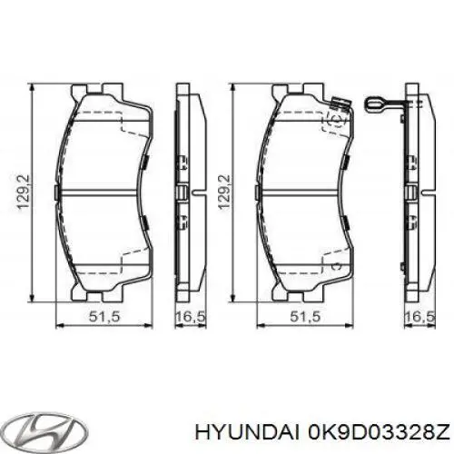 Comprar 0K9D03328Z Hyundai/Kia Pastillas delanteras de freno