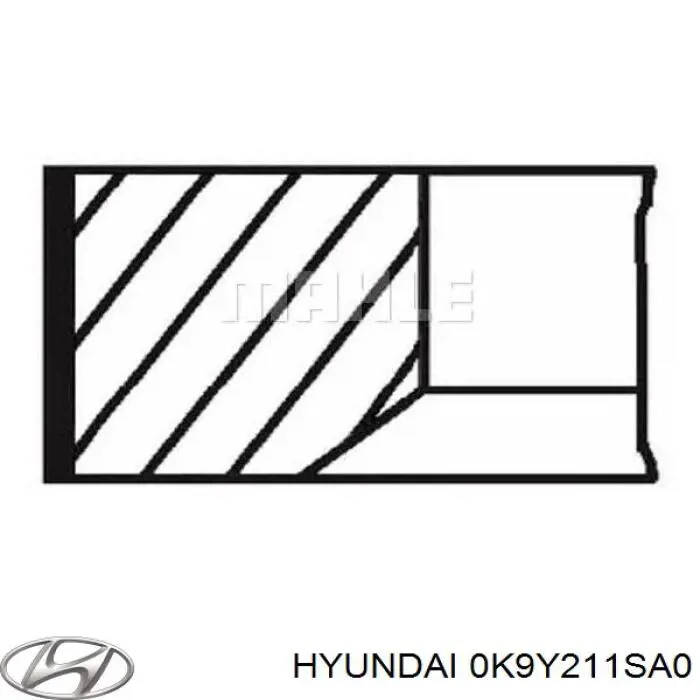 0K9Y211SA0 Hyundai/Kia pistón con bulón sin anillos, std