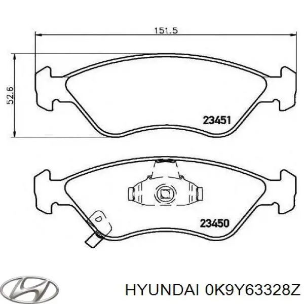 0K9Y63328Z Hyundai/Kia pastillas de freno delanteras