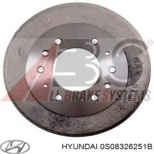 0S08326251B Hyundai/Kia freno de tambor trasero