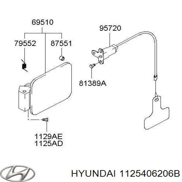 Tornillo (tuerca) de sujeción Hyundai/Kia 1125306201