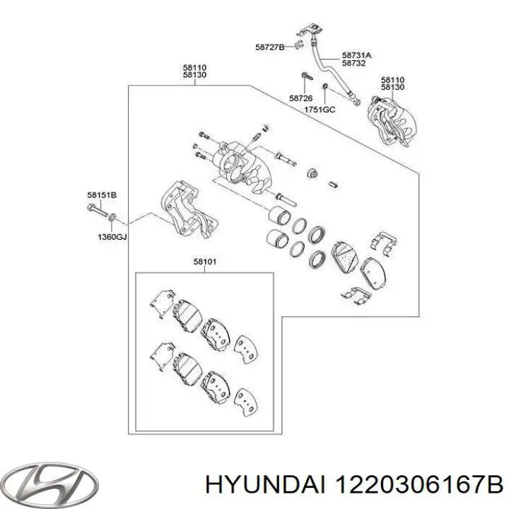 Tornillo (tuerca) de sujeción para Hyundai Sonata (DN8)
