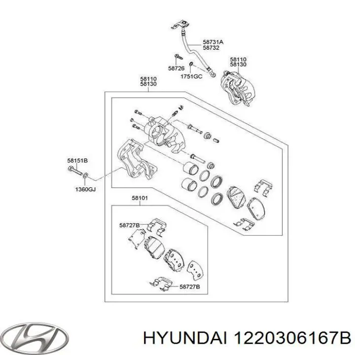 Tornillo (tuerca) de sujeción Hyundai/Kia 1220306167K precio, desde 1,91 EUR