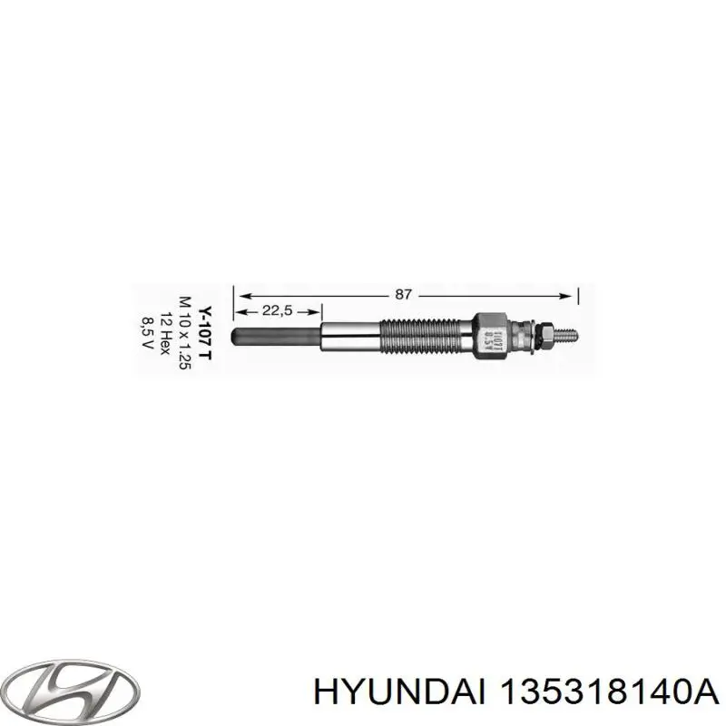 Bujía de precalentamiento 135318140A Hyundai/Kia