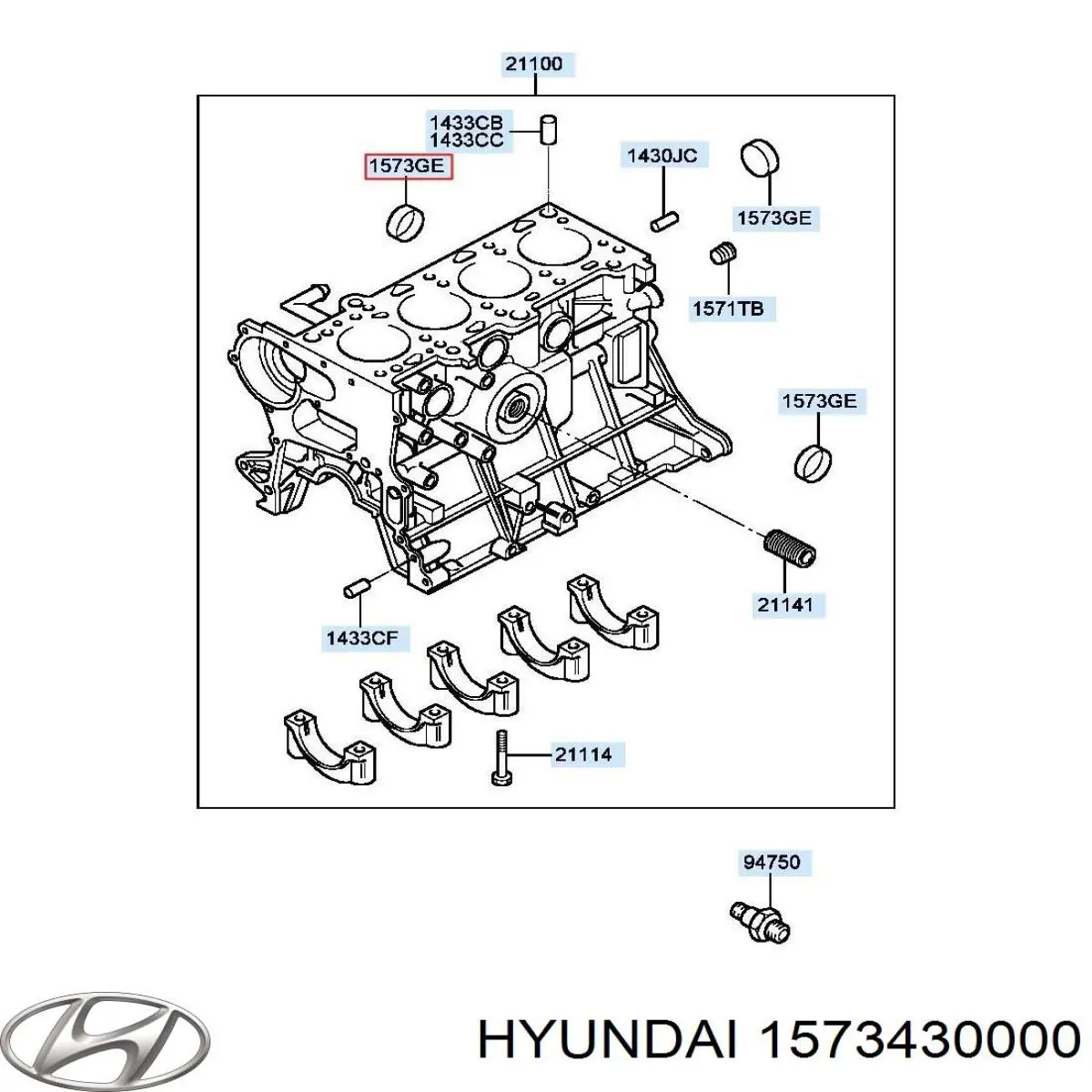 1573230007B Hyundai/Kia tapón de culata