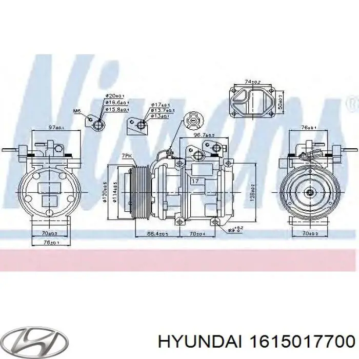 Comprar 1615017700 Hyundai/Kia Compresor de aire acondicionado coche