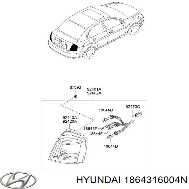  Hyundai/Kia 1864316004N precio, desde 8,32 EUR