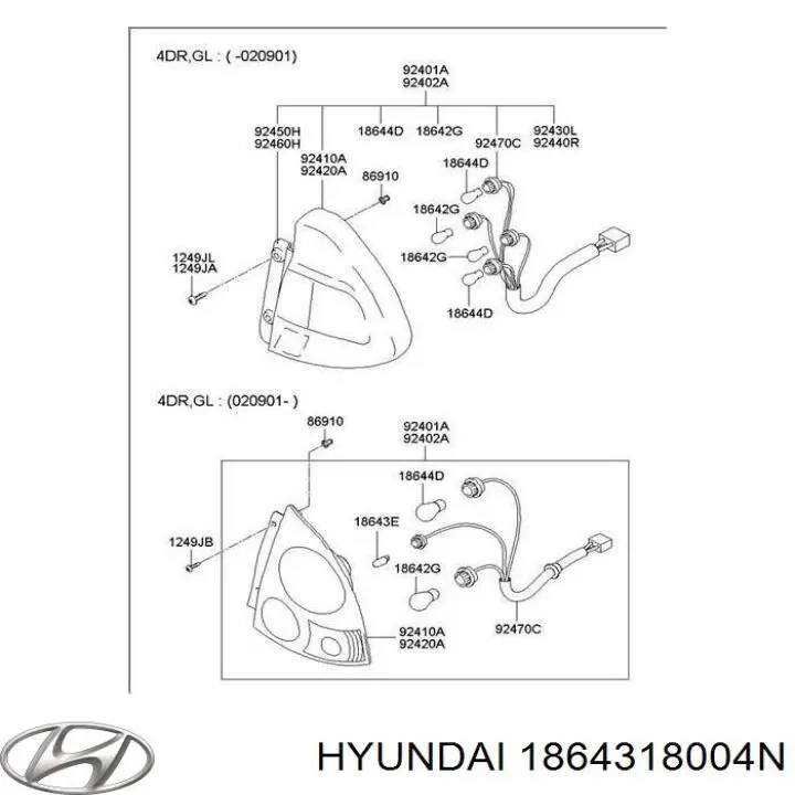 1864318004N Hyundai/Kia bombilla