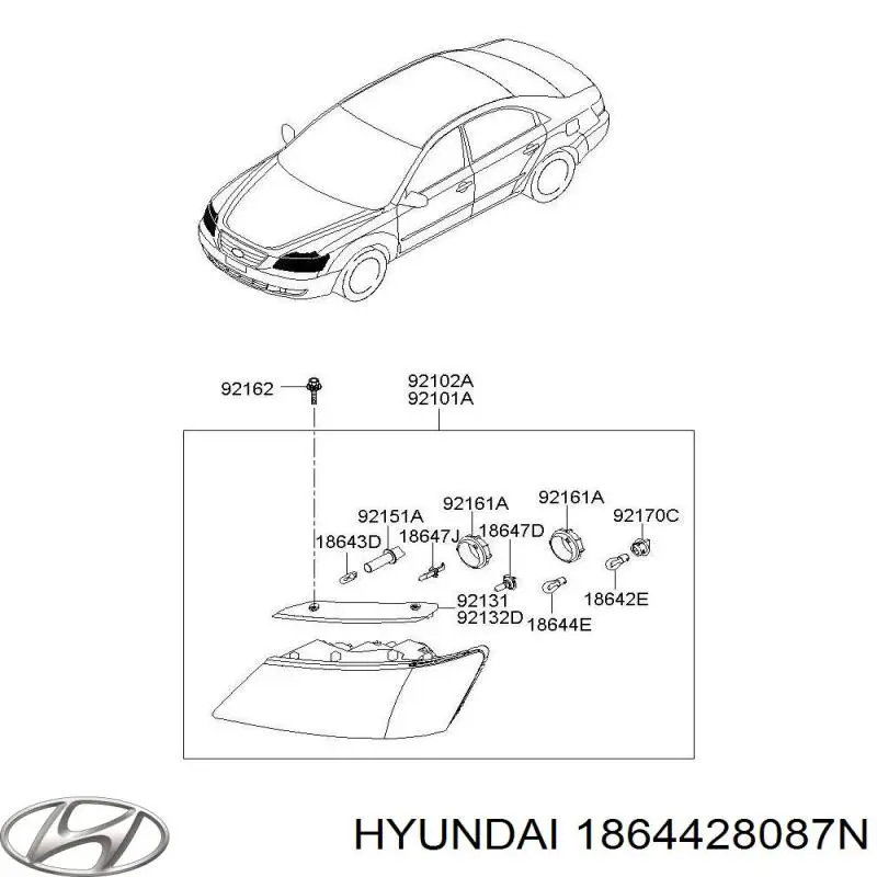 Bombilla de faro Hyundai/Kia 1864428087N precio, desde 4,55 EUR