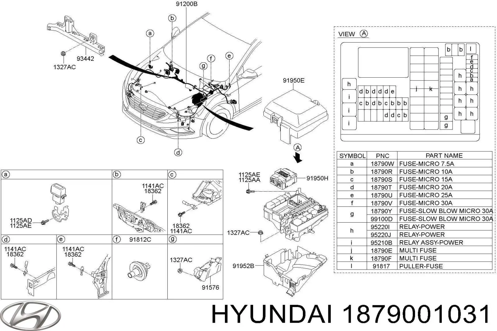 Comprar 1879001031 Hyundai/Kia Caja de fusibles
